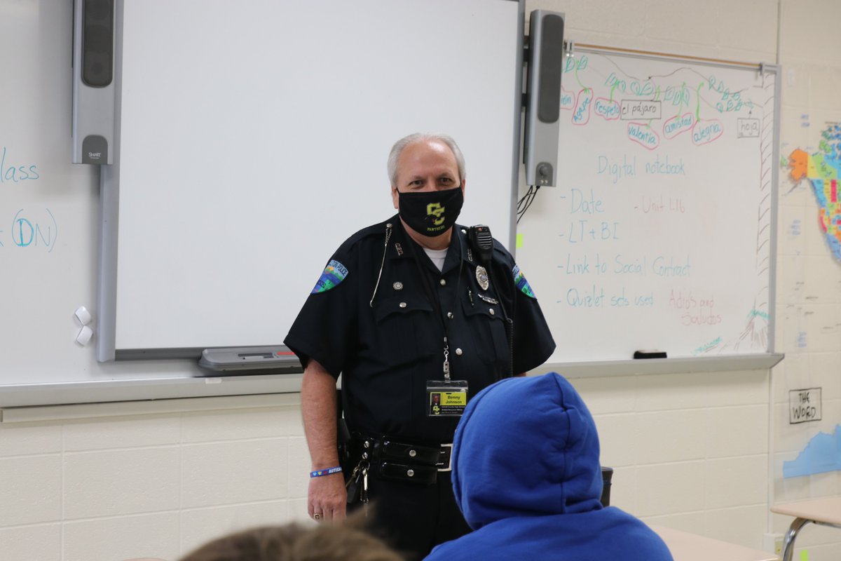 Shoutout to SRO Benny Johnson, seen here talking to a class at Carroll County High School. We see you, SRO Johnson!