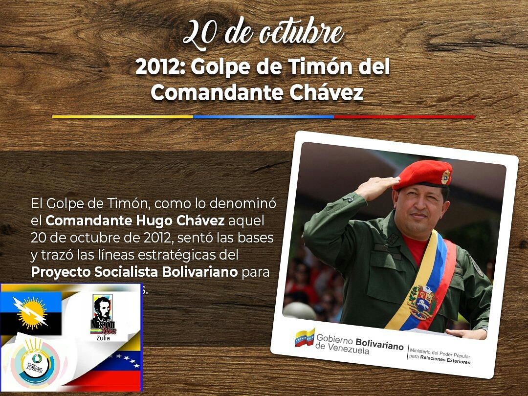 #MisionRibas#Zulia
#2012 "Golpe de Timón", un llamado a la autocrítica de nuestro Comandante Supremo Chávez a la falta de conformación de las Comunas <a href="/DhelizAlvarez/">Dheliz Álvarez</a> <a href="/MisionRibasVzla/">Misión Ribas</a> @psuvaristobulo <a href="/DamelisChavez/">@DamelisChavezPSUV</a> @OmarPrietoGob <a href="/AcademicoRibas/">Misión Ribas académico</a>