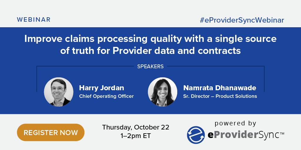 SimplifyHCare's tweet photo. Learn how to eliminate disparate legacy systems and error-prone processes with a single source of truth for #ProviderData and contracts and improve claims processing quality using #eProviderSync™. Register: https://t.co/XDySZlKzGh

#SimplifyHealthcare #Healthplan #Webinar #SSOT https://t.co/U2RMSsOWpB