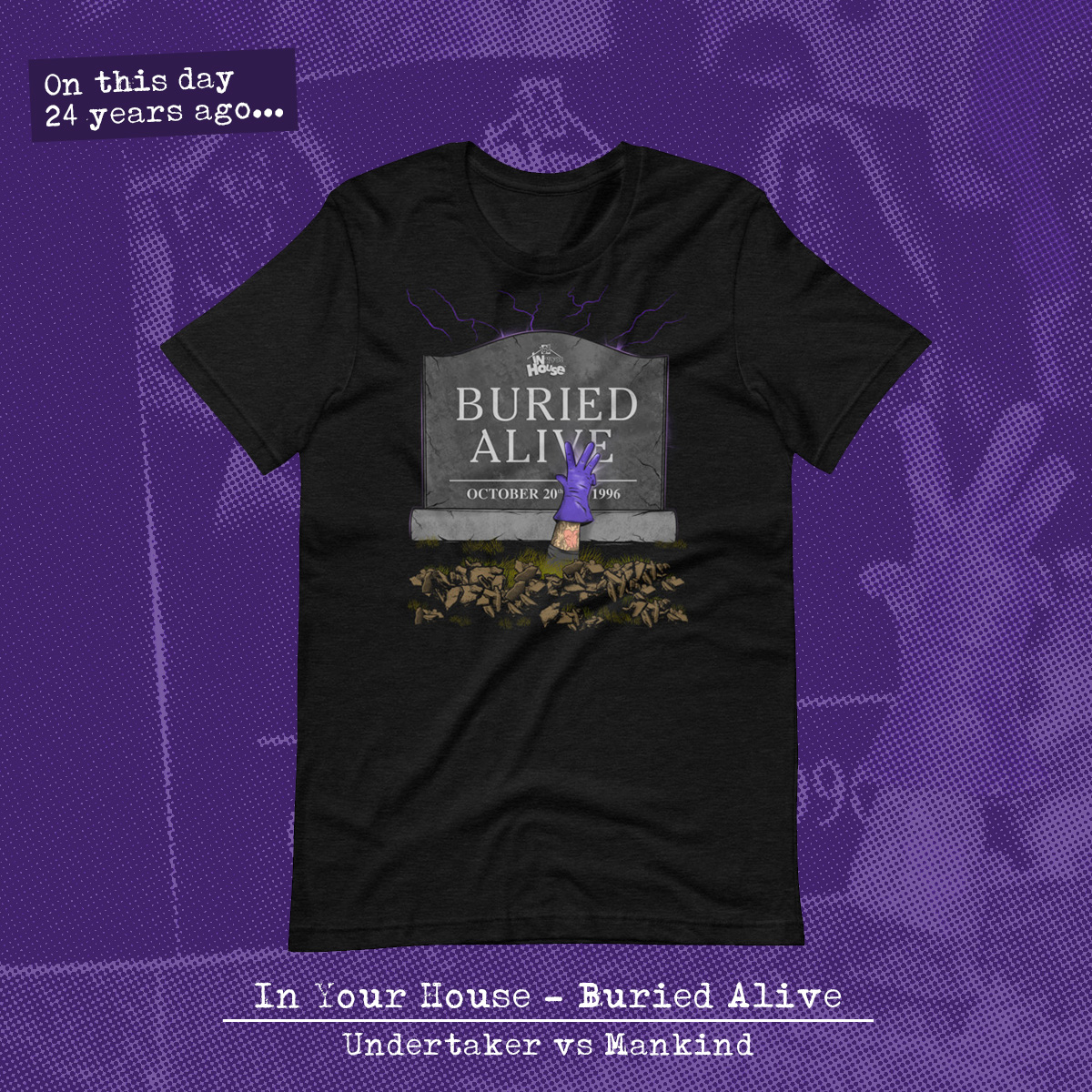 WWELegends's tweet image. On this day 24 years ago... @Undertaker and #Mankind faced each other in the first ever Buried Alive Match. Commemorate this historic moment with a new tee by @migsmedia1 at #WWELegendsShop!

bit.ly/34etzGs