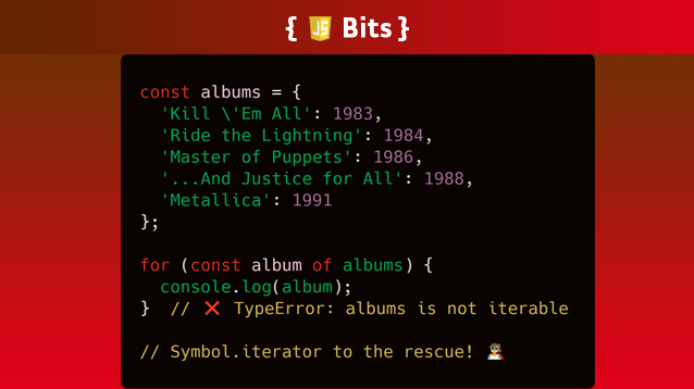 Cilly_Boloe's tweet image. Turns out explaining Symbol.iterator in 6 minutes or less is pretty dang hard. I tried anyway. 😓

Article: dev.to/cilly_boloe/sy…

#JSBits #javascript #100DaysOfCode #javascript30