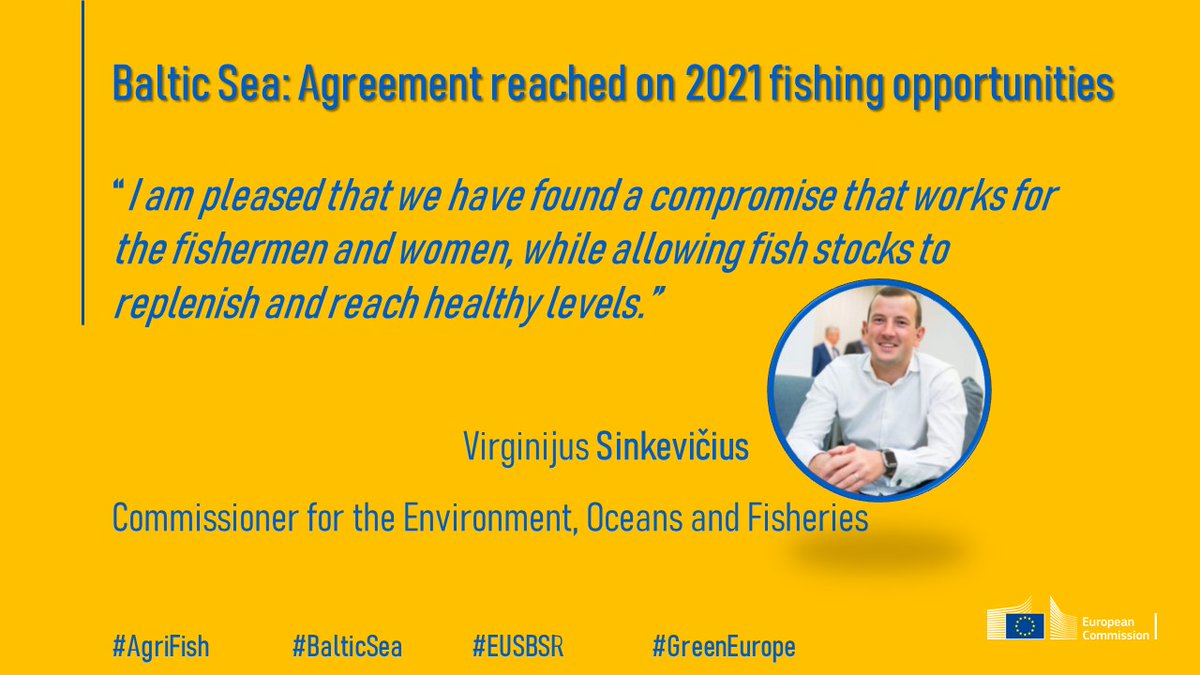 EUinmyRegion's tweet photo. #BalticSea: Agreement reached on 2021 fishing opportunities
It comes at difficult time for #BalticrRgion, as it struggles w ongoing environmental threats to the ecosystem and economic impact of the #covid19 pandemic
https://t.co/OeZzN99L26
#eusbsrforum2020 #GreenEurope #agrifish https://t.co/StIZk9Xb3K