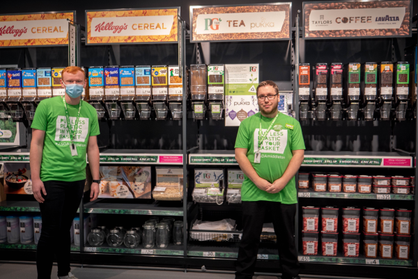 asda's tweet photo. We've opened our first ever sustainability store, at Asda Middleton in Leeds, where we're offering a range of new and innovative ways to reduce and remove plastic packaging, including 15 huge refill stations offering customers a selection of more than 30 household staples. https://t.co/hlmFRqahtw