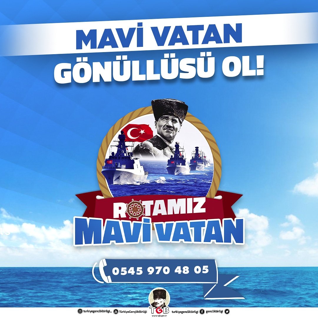 GÖNÜLLÜLER BİR ADIM ÖNE!🇹🇷

Mavi Vatan Gönüllüleri çalışmalarına başladı.

Ankara'nın her yerine sokak sokak Mavi Vatan bilincini taşıyacağız.

Sen de Mavi Vatan Gönüllüsü ol! Seferberliğe katıl.💪🏻

📞0545 970 4805