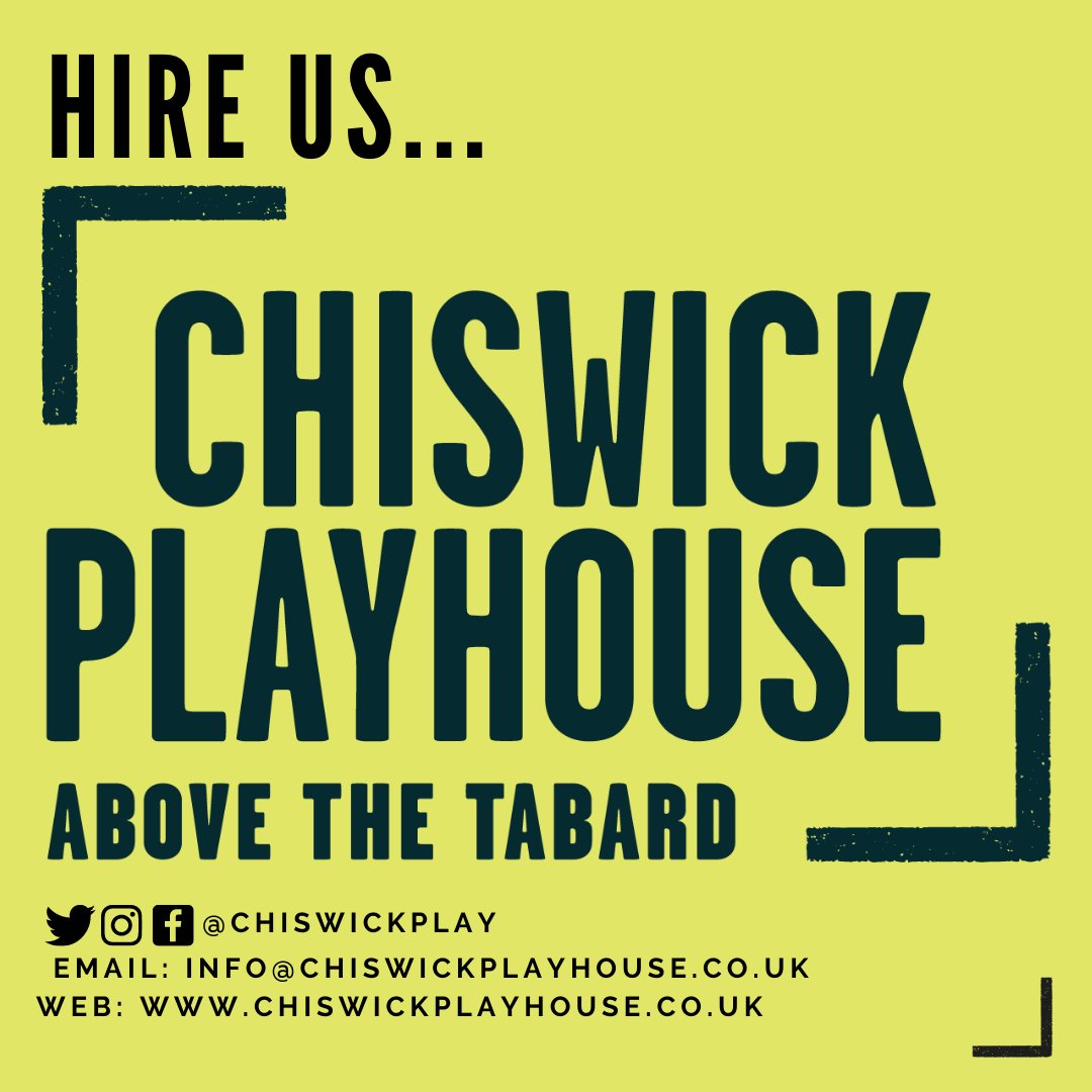 𝐇𝐈𝐑𝐄 𝐔𝐒!

Did you know the Chiswick Playhouse is available for hire? 

For more information please visit our website: chiswickplayhouse.co.uk
