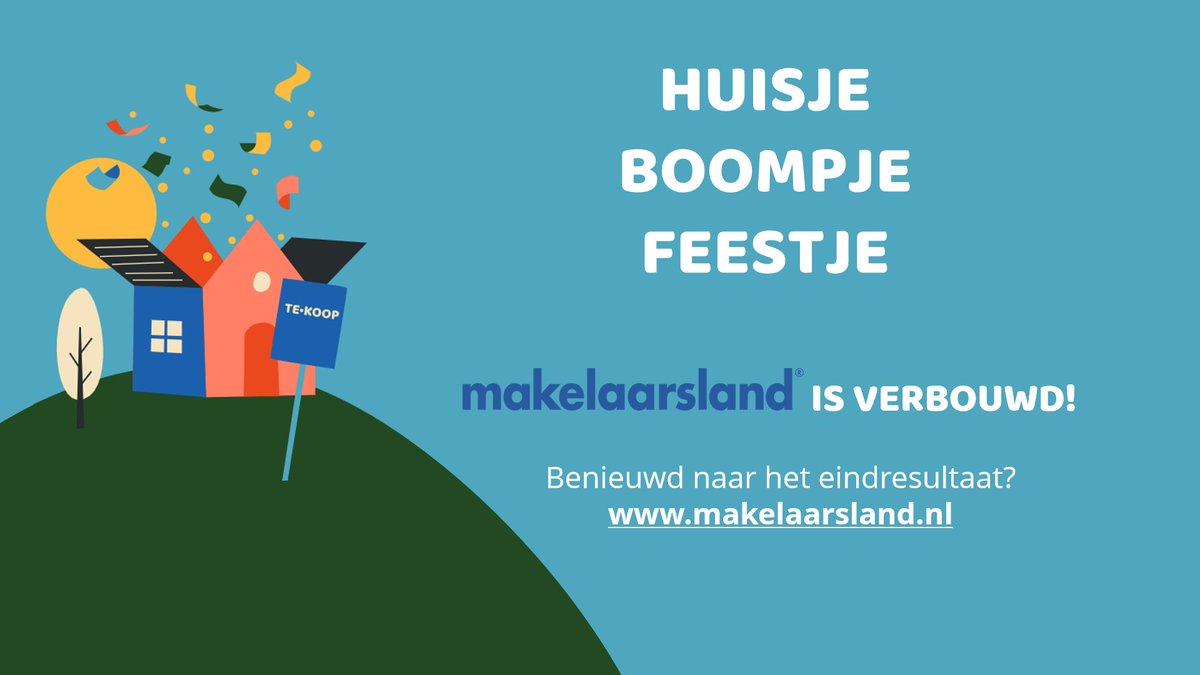 Wij hebben verbouwd! Ben je benieuwd naar het eindresultaat? Check dan snel onze vernieuwde site! makelaarsland.nl #trots #makelaarsland #spiksplinternieuw
