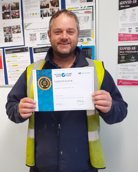 Congratulations to our Darren Drew - a winner in this months Safety Awards #worksafehomesafe