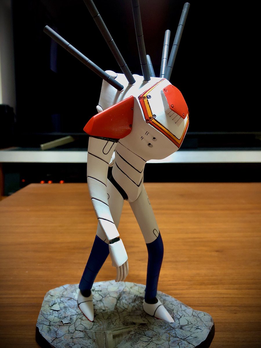 ようこそnerv江 ジェットアローン 古いガレキで 箱に書いてある郵便番号を見ると3ケタのものでした だとすると 年以上前のキットですね のんびり作っていて 今日完成しました シンエヴァでもjaの名前が出てきましたね エヴァンゲリオン