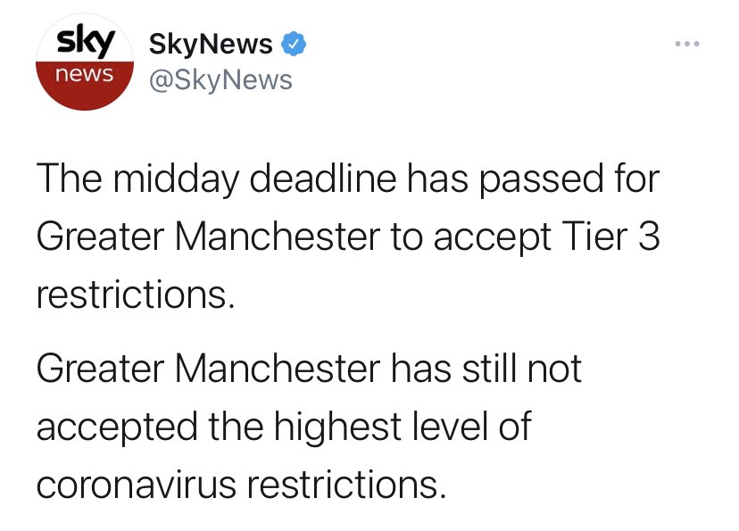 chrisdeerin's tweet image. I have to tell you now that no such undertaking has been received, and that consequently this country is at war with Greater Manchester