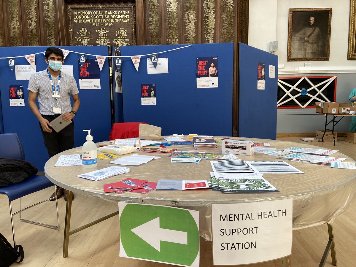 Check out our stand at the health and flu drive in Westminster #homelesshealth ⁦<a href="/gcsmedcentre/">Great Chapel Street Medical Centre (HHCIC)</a>⁩ ⁦@Rebekah_Judge⁩ ⁦<a href="/LdnScotCmty/">London Scottish House Community</a>⁩. Mental health integrated in everything we do