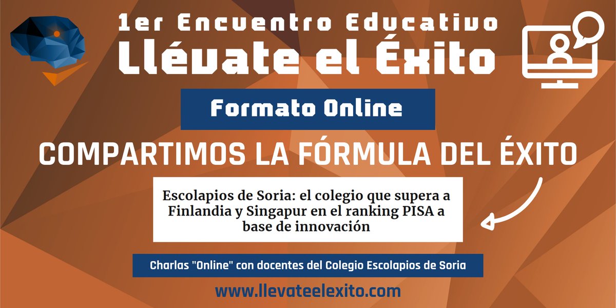 ✅ En la vida es importante que aprendamos de aquello que funciona bien.

🏫 El 1er Encuentro Educativo: <a href="/llevateelexito_/">1er Encuentro Educativo: Llévate el Éxito</a> te acercará el éxito de <a href="/EscolapiosSoria/">Escolapios Soria</a> y su apuesta por la innovación educativa.

¡Inscríbete! llevateelexito.com/formato-online

#Educación