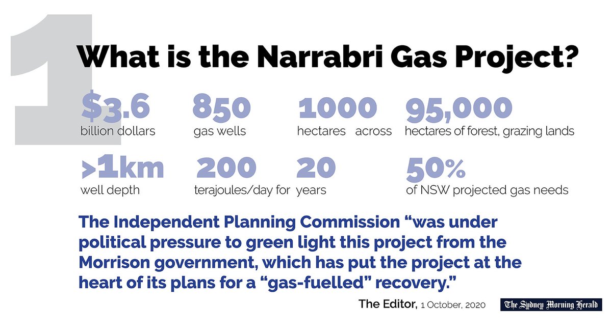 "There is no case to put even one cent of taxpayers' money into this project.” - Editorial  @smhThe IPC’s approval "has come with so many conditions that it remains far from certain that it will stack up technically and economically" https://www.smh.com.au/business/companies/narrabri-gas-field-remains-a-huge-risk-20201001-p5614r.html