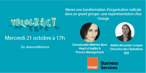 Tic-tac, tic-tac ! ⏳
👉 Comment dans un grand groupe, peut-on initier une transformation agile ? 👈
<a href="/orangebusiness/">Orange Business</a> vient répondre à cette question demain à 17h.
Ne manquez pas le talk et inscrivez-vous sur yolocracy.org
On vous attend 🙂