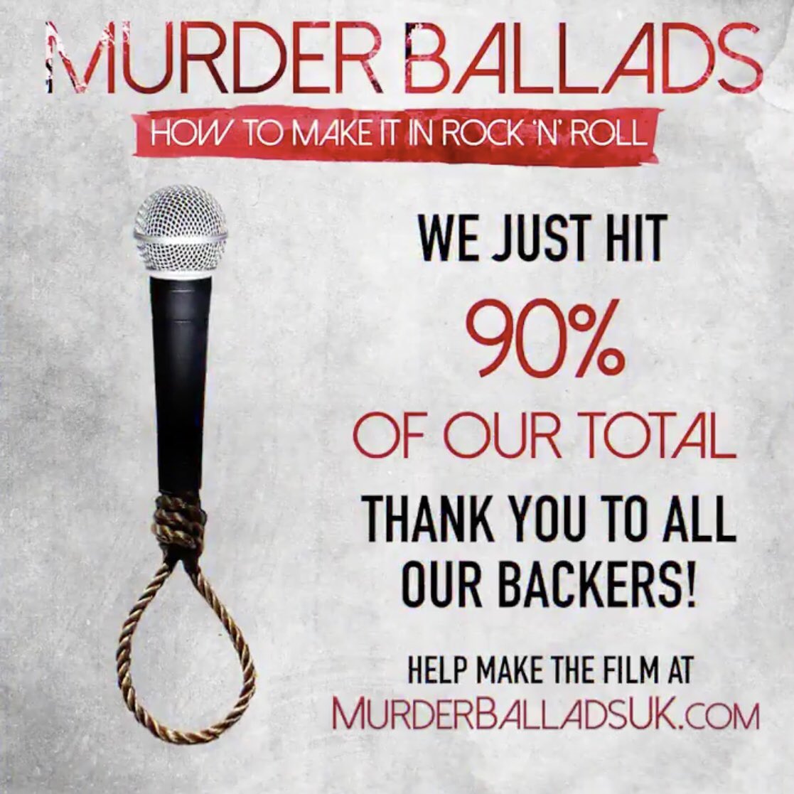 WE’VE PASSED 90% &amp; are SO CLOSE to hitting our £10,000 goal!

Can YOU help us get <a href="/murderballadsuk/">Murder Ballads</a> to 100% in the LAST 4 DAYS?

Head to murderballadsuk.com to support, or share with anyone who might want to back a new dark comedy!

#JoinTheBand #MakeTheFilm #MurderBalladsUK