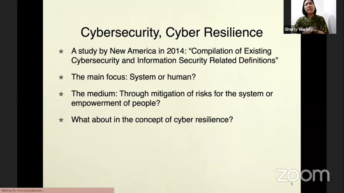[BREAKING] Sherly Haristya (peneliti): "Saat ini ada pergeseran wacana keamanan siber ke resiliensi siber. Di masa pandemi COVID-19 saat hampir semua aktivitas beralih ke dunia digital, serangan digital makin sering terjadi."