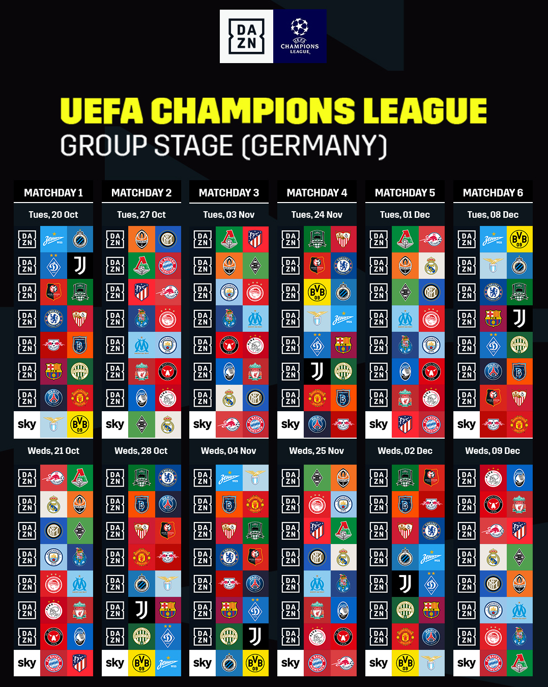 Dazn The Champions League Is Back After A Thrilling Start To The European Football Leagues Dazn Is Excited To Bring The Best Of Ucl Football To Subscribers In Germany