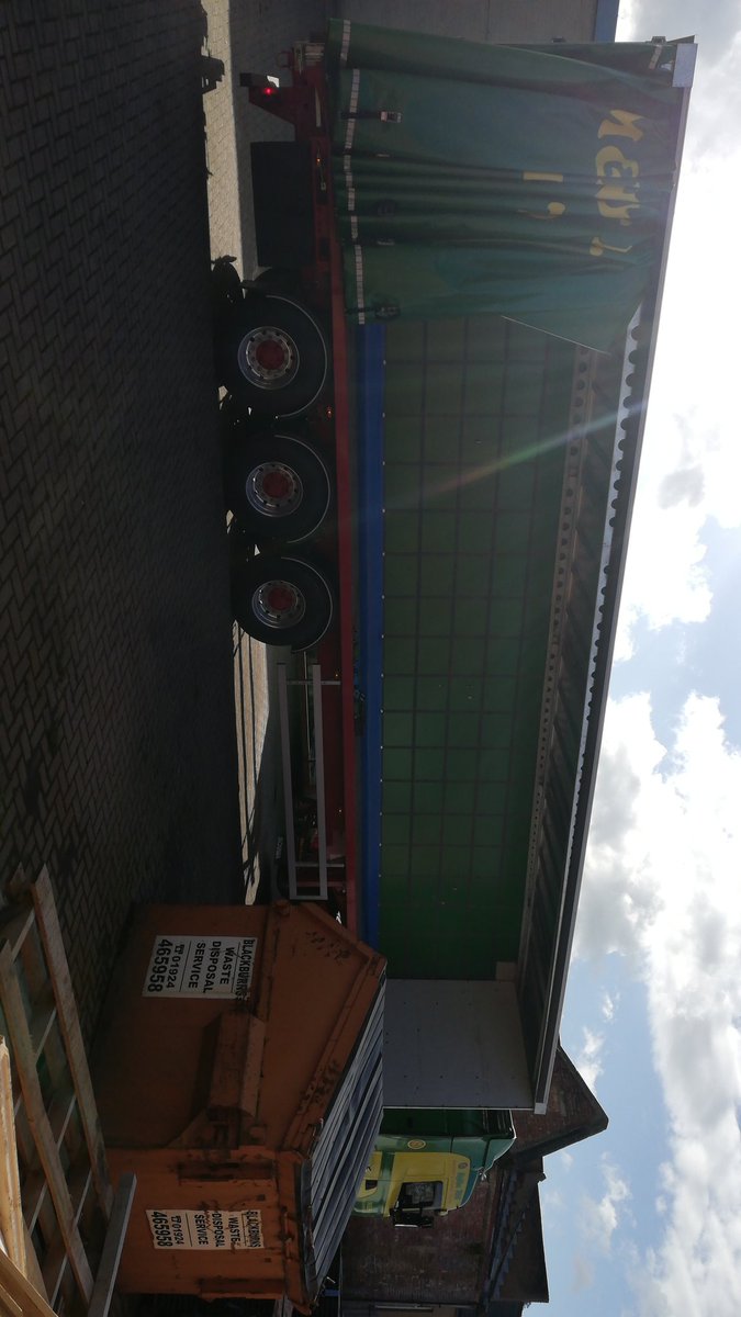 Empty artic ready and waiting to be loaded with a full brewery for its onward journey to it's new home <a href="/StDavidsBrewery/">Old Farmhouse Brewery</a>  #breweries #madeinyorkshire