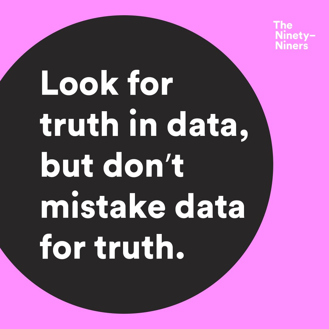 The Ninety-Niners (@thenin9tynin9rs) on Twitter photo Deep customer understanding comes from combining a variety of sources. Data cannot do it on its own. 
#foundingprinciples Deep customer understanding comes from combining a variety of sources. Data cannot do it on its own. 
#foundingprinciples