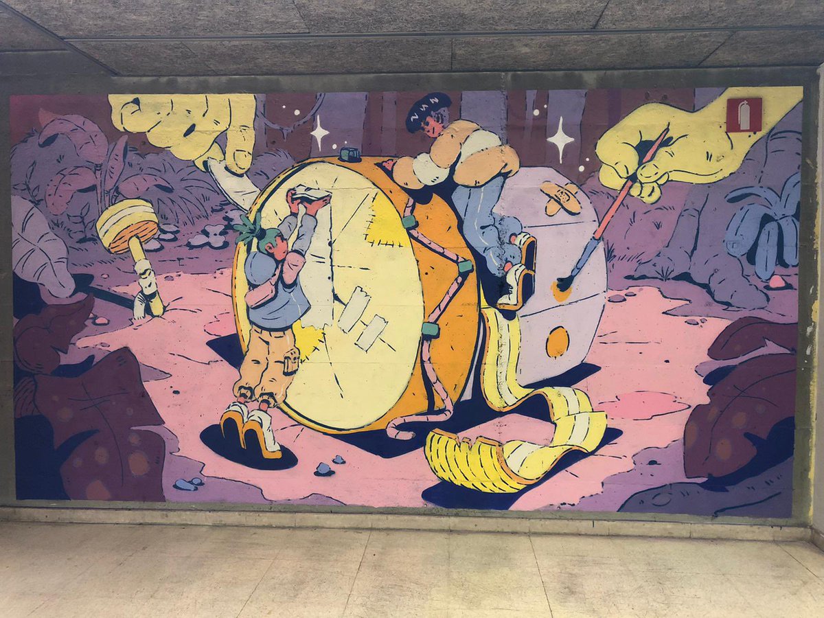difusorbcn's tweet photo. #BMurals en col·laboració amb @BOCANORD ha celebrat el #DIP2020 amb dues intervencions murals a l’interior de l’Espai Jove.
Ha estat un procés participatiu amb joves on s’han tractat els temes de la lluita antiracista i la vida post-COVID.
Artistas: Rice y Jay Bisual👏🏼 https://t.co/AQYBAUMrPC