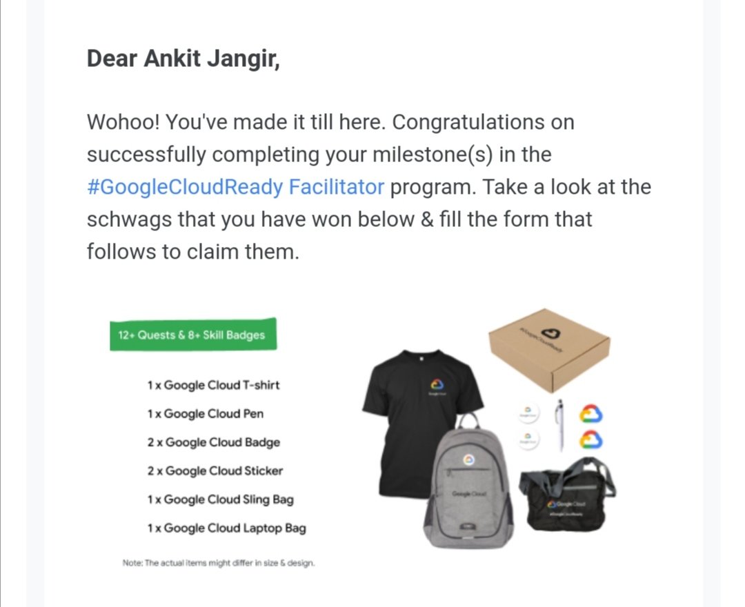 iankitjangir's tweet photo. So finally... 💙💙
Won these cool schwags pack from #GoogleCloudReady program.
Thank you 🙌🙌 @qwiklabs and @googlecloud , @GoogleCloud_IN for the program. https://t.co/lEA5PIFkgM