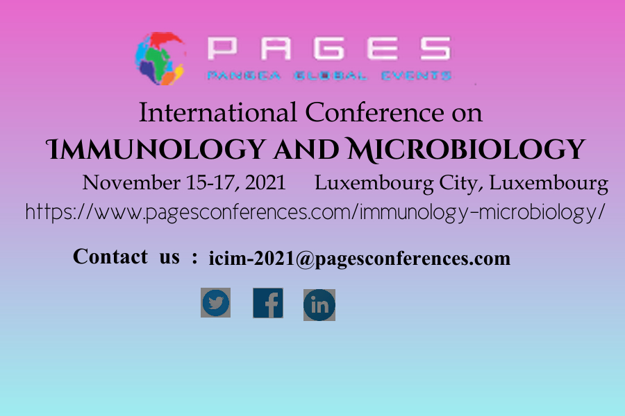 icim_Conference's tweet photo. Conference on ICIM-2021
Theme: Advanced Research and Emerging Issues in the Field of Immunology and Microbiology
If anyone are interested submit your Photo and Bio to emali.
Email: icim-2021@pagesconferences.com
#Immunology #Microbiology https://t.co/prJOc49nre