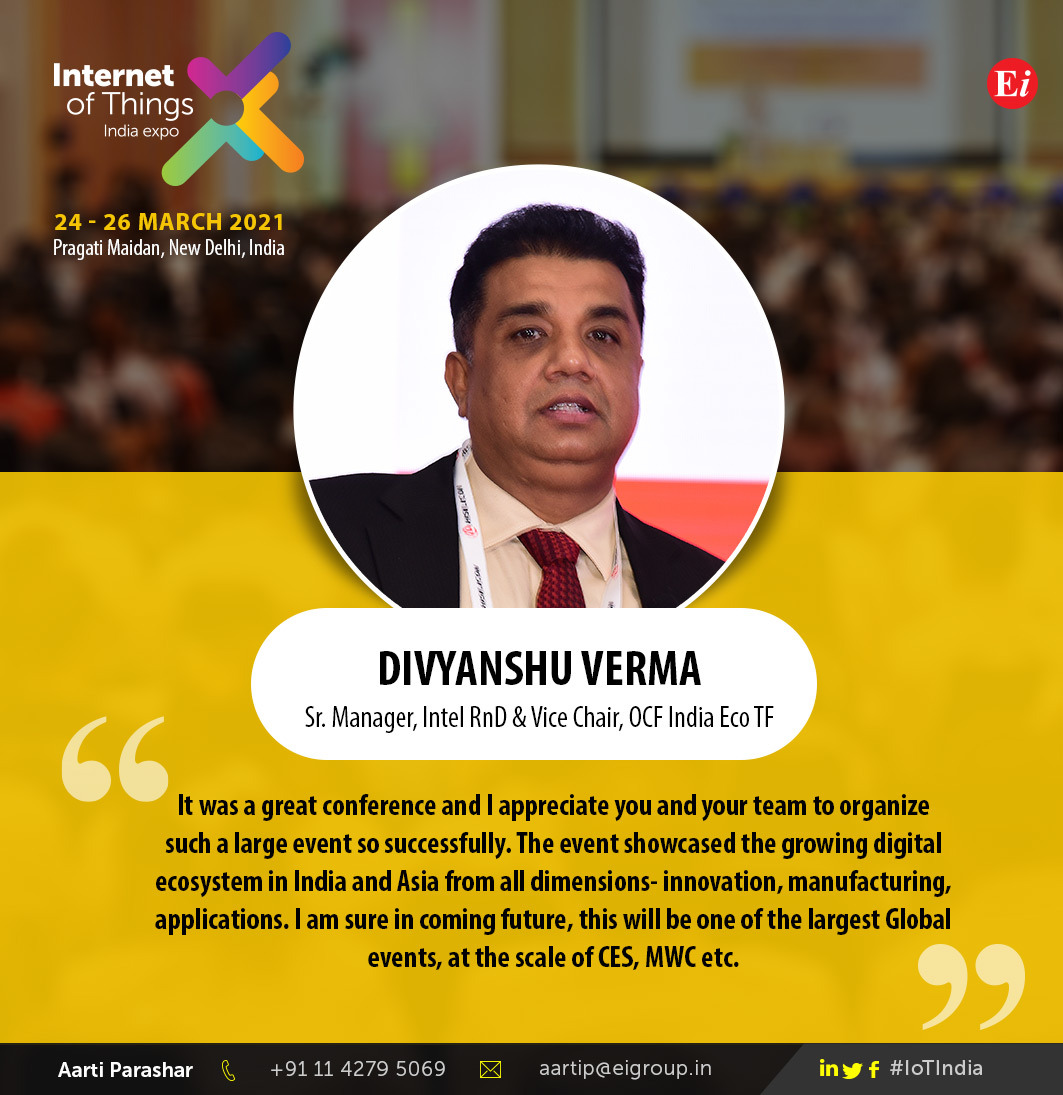 IotIndiaExpo's tweet image. We invite you to register as a speaker for @IotIndiaExpo 2021’s engaging conference sessions! 

Register here - lnkd.in/eWhQCKJ

#IoTIndia #IoT2021 #InternetOfThings #Industry40 #IIoT #DigitalIndia #DigitalConvergence #Automation #ArtificialIntelligence #AR #VR #ML