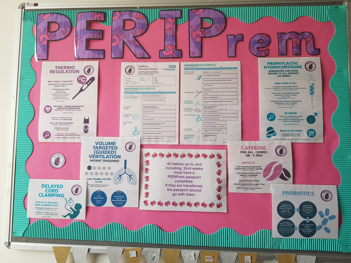 Loving the @peri_prem boards up in delivery suite and the neonatal unit @GWH_NHS
Great focus on perinatal optimisation and sharing responsibility for helping preterm babies achieve their best outcome. https://t.co/zEG4FRkZRC
