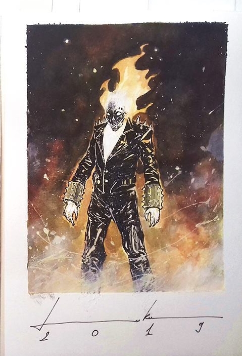 Luka29433604's tweet photo. One smaller watercolor illustration from last year #ghostrider #johnnyblaze #comicbook #comics #drawing #illustration #watercolors #painting #sketch #art #demon #marvel #marveluniverse #marvelseries #marvelcomics #marvelstudios #fineart #traditionalart https://t.co/KiO3o9wojQ