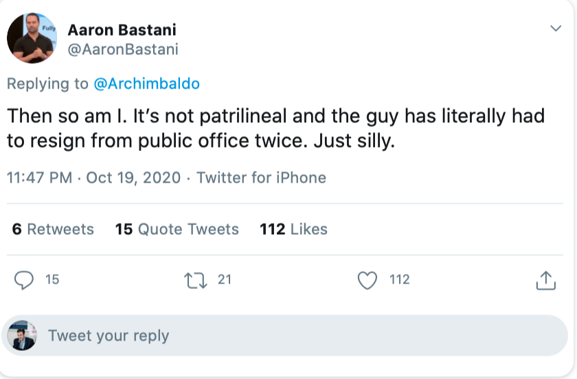 The likes of AB deciding Mandelson isn't Jewish [for political reasons.].. one would imagine he wouldn't do the same thing about a JVL member, for example, who identified as having Jewish heritage through patrilineal lines?