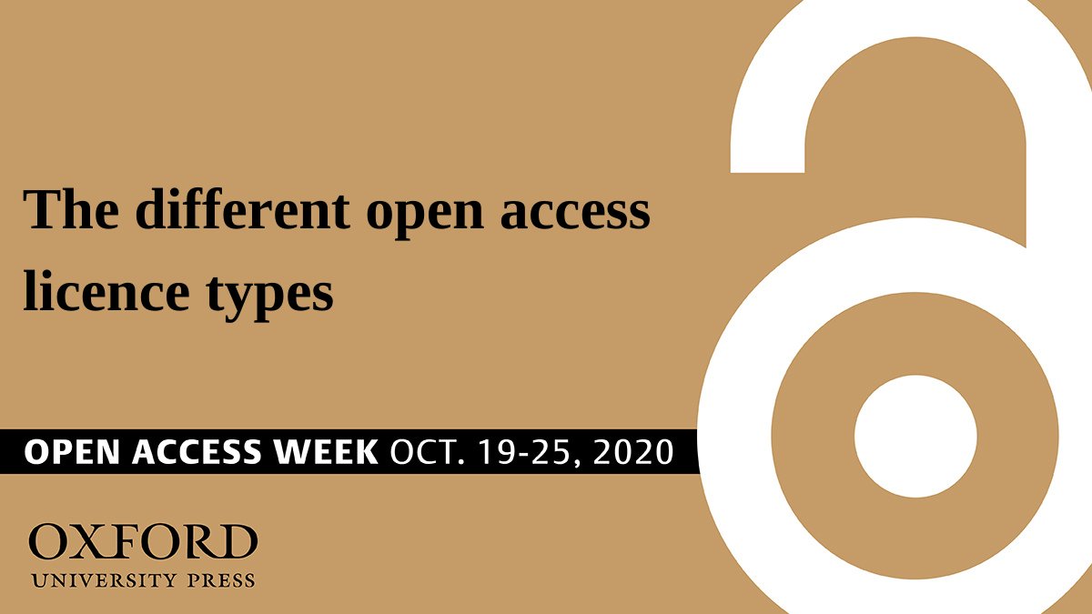 OxfordJournals's tweet image. What are the different open access licenses? An #explainer thread. Creative Commons Attribution licence (CC BY): Use, reproduce, disseminate, or display the article in any way, including for commercial purposes, so long as you credit the author. #openaccessweek2020