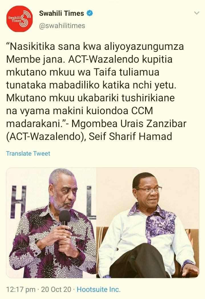 BongoHuru's tweet photo. @HildaNewton21 @FichuaTanzania @RacqreyC I WARNED ZITTO about @BenMembe (@iAlenOfficial BLOCKED account) telling him 'Someone tell @zittokabwe to tread carefully with Membe! He didnt add value to @ccm_tanzania, he wont add value to @ACTwazalendo! Premium tears loading'

ONA SASA https://t.co/GM2S7nNZRU