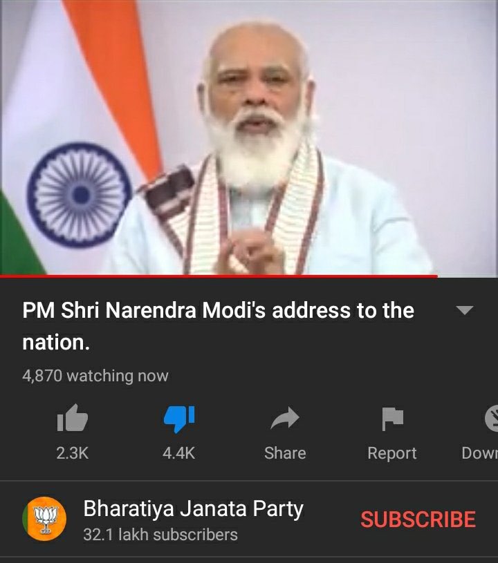 Chauthaidiot's tweet photo. As usual IT cell got active and removed dislike and like count 😂

 #BoycottModiBhasan https://t.co/iMtamucvUr