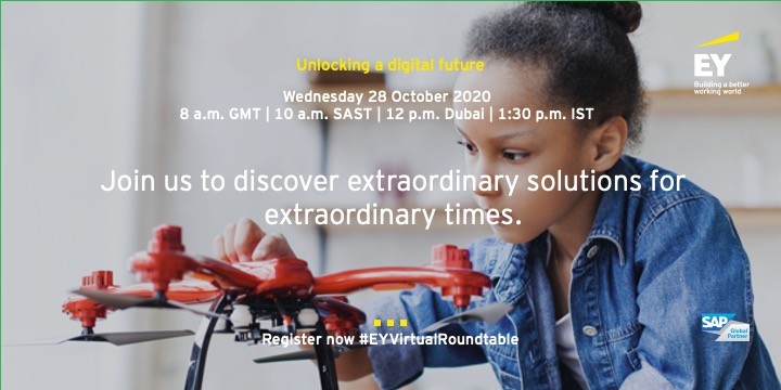 EY_Africa's tweet photo. Unlocking a digital future.

Extraordinary times call for extraordinary solutions. 

Join EY business leaders and EY-SAP Alliance leaders to find out more : https://t.co/wf3kxXBgG0

#EYVirtualRoundtable #EY #SAP #digitaltransformation https://t.co/nKTVs92AJ8