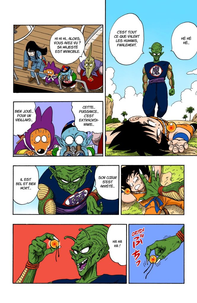 Au premier abord il est logique de se dire que tout va rentrer dans l'ordre grâce aux Dragon Ball, mais au fur et à mesure des chapitres la situation empire, Piccolo fait plusieurs enfants et les charge de tuer les participant du Tenkaichi Budokai puis Il laisse Goku pour mort.