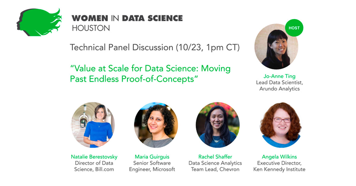 #WiDS #Houston 2020 is fast approaching this Friday, Oct 23! We are excited to feature a technical panel discussion on “Value at Scale for Data Science: Moving Past Endless Proof-of-Concepts”, moderated by Jo-Anne Ting. Register now! @WiDS_Worldwide 

arundo.com/wids