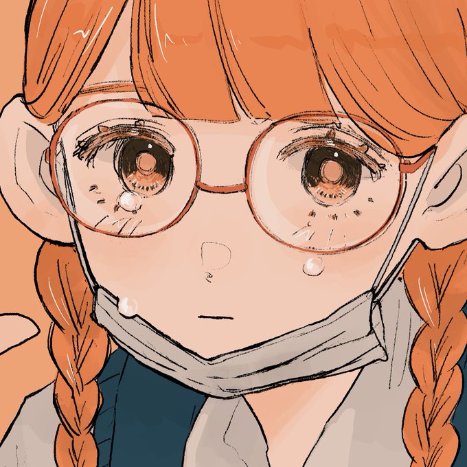 「三つ編み 赤眼鏡」のTwitter画像/イラスト(人気順)