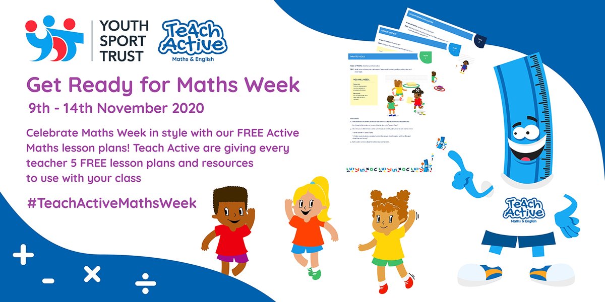 YouthSportTrust's tweet photo. Ahead of #MathsWeek next month, @TeachActive have released some free lesson plans to make maths more active in your school! 

Take a look 👉 https://t.co/5v05QsDSpu #ActiveMaths https://t.co/58WU4PvKTG