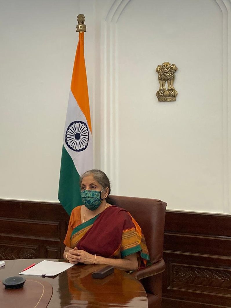 NSitharamanOffice (@nsitharamanoffc) on Twitter photo 2020-10-20 13:08:38 Smt @nsitharaman interacts (via VC) with a delegation led by Dr Bhaskar Chatterjee, Secretary General & Executive Head of the Indian Steel Association. Smt @nsitharaman interacts (via VC) with a delegation led by Dr Bhaskar Chatterjee, Secretary General & Executive Head of the Indian Steel Association.