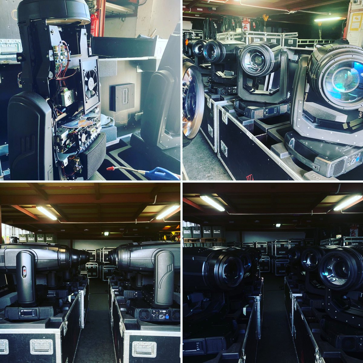 Preparándoselas para lo que pueda llegar, el mantenimiento de nuestros equipos es fundamental para mantener la calidad de los Eventos <a href="/Robelighting/">Robe Lighting</a> #bmfl #robe #bmflspot
