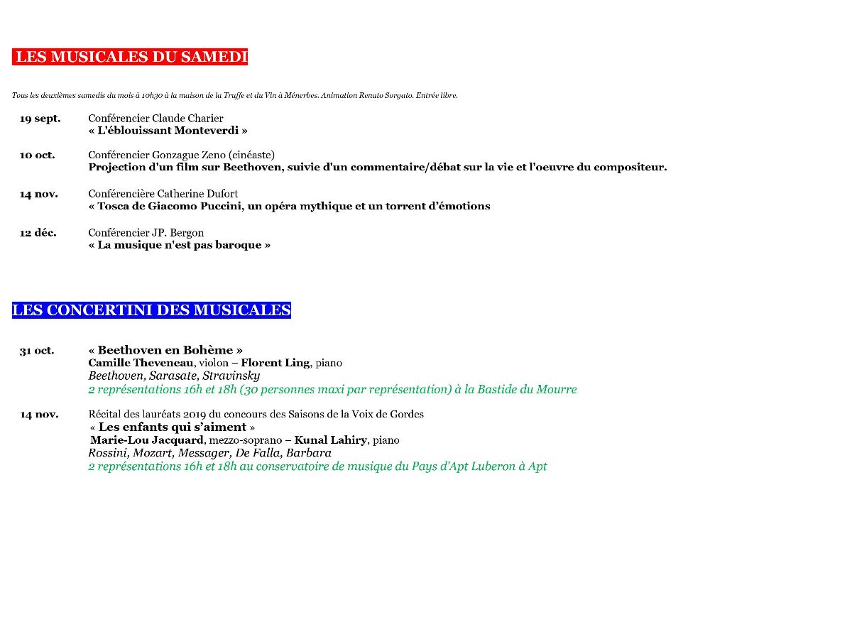 Rappel : concert le samedi 7 novembre à 18 h à la salle des fêtes d'Apt : "De Buenos Aires à Apt" donné par l'ensemble SpiriTango Quartet et calendrier fin de saison - mailchi.mp/a064fa37572b/r…