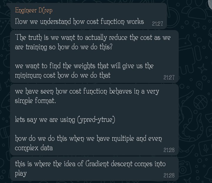 Caleb_Wole's tweet image. ...continued our virtual #DL @dscfuta class yesterday. Having learnt some theory about #Activationfunctions, @Henginnearher_D took us through some basics on #costfunctions and #gradientdescent algorithm as they work complementarily in a #NeuralNetwork.