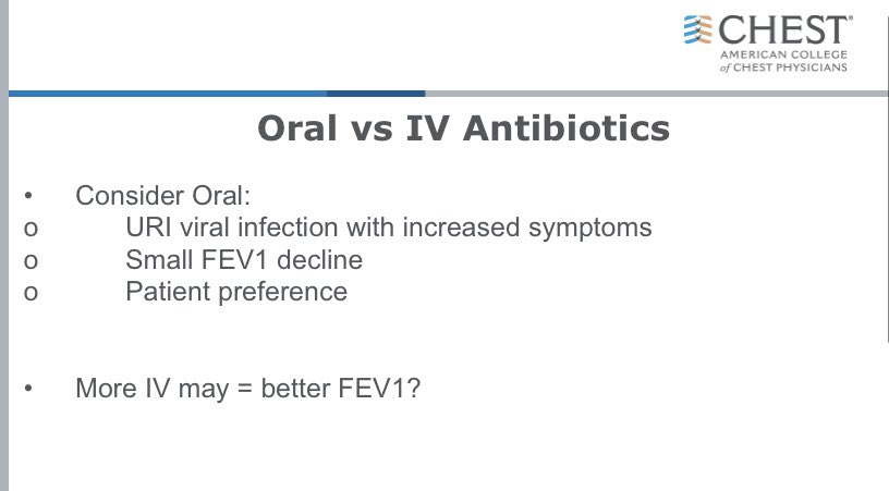 For patients with a presumed upper respiratory viral infection accompanied by a persistent cough for more than 3–5 days or other lower respiratory symptoms, it is common to start an oral antibiotic.  #CHEST2020