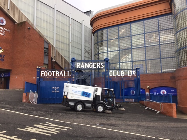 Sweeping up at the Ibrox Stadium