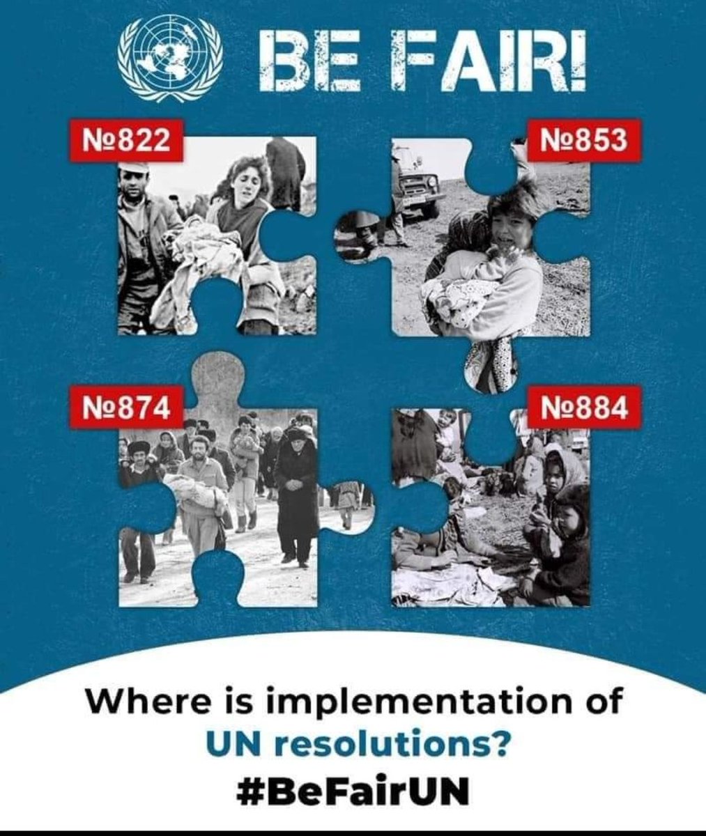 wait_for2's tweet photo. #BeFairUN

Armenia doesn't follow the UN resolutions number 822,853,874,884, that contain itself call on the parties concerned to reach and maintain durable cease-fire arrangements and respect the sovereignty and territorial integrity of Azerbaijan Republic. 
#BeFairUN https://t.co/e4EsNLRdLf