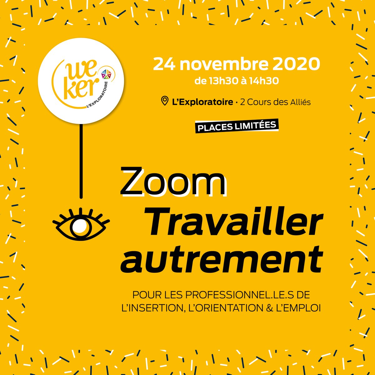 l'Exploratoire (@explo_rennes) on Twitter photo Un temps dédié aux professionnels accompagnement et orientation pour informer sur les nouvelles formes d'#emploi avec Cadres en Mission
, GEDES 35, Helys, Ad'missions, Élan Créateur, Oxalis, Kapvitae, Rennes Coworking, Smart et Talorig
Inscriptions: exploratoire@we-ker.org Un temps dédié aux professionnels accompagnement et orientation pour informer sur les nouvelles formes d'#emploi avec Cadres en Mission
, GEDES 35, Helys, Ad'missions, Élan Créateur, Oxalis, Kapvitae, Rennes Coworking, Smart et Talorig
Inscriptions: exploratoire@we-ker.org