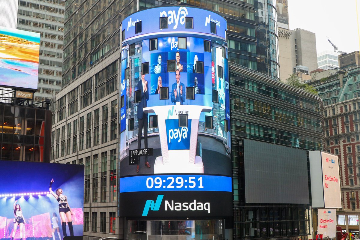 💡 The future of commerce has arrived. 

Today, the @PayaHQ team rang <a href="/Nasdaq/">Nasdaq</a>'s opening bell in celebration of their recent listing.

Now trading under $PAYA, @PayaHQ is a leading provider of integrated payment and frictionless commerce solutions. #NasdaqListed