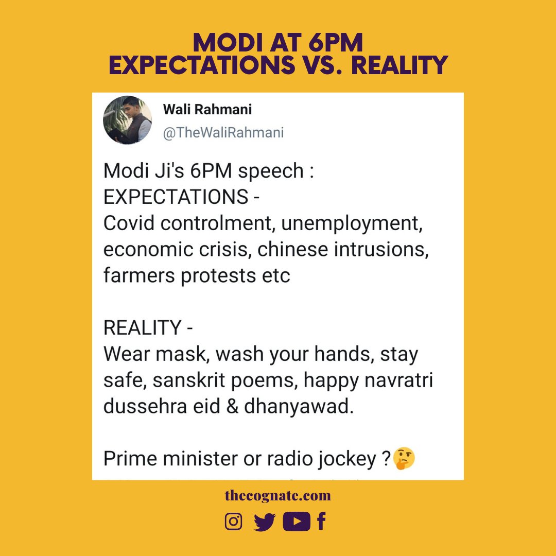 TheCognate_'s tweet image. Modi at 6PM. #ModiAt6 #NarendraModi #PMNarendraModi #COVID19 #COVIDVIC19