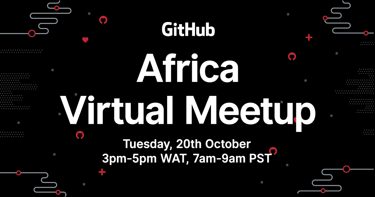github's tweet photo. Our second Africa virtual meetup is starting now on https://t.co/mjr8tWTPS5! https://t.co/SOqOLnSGHh