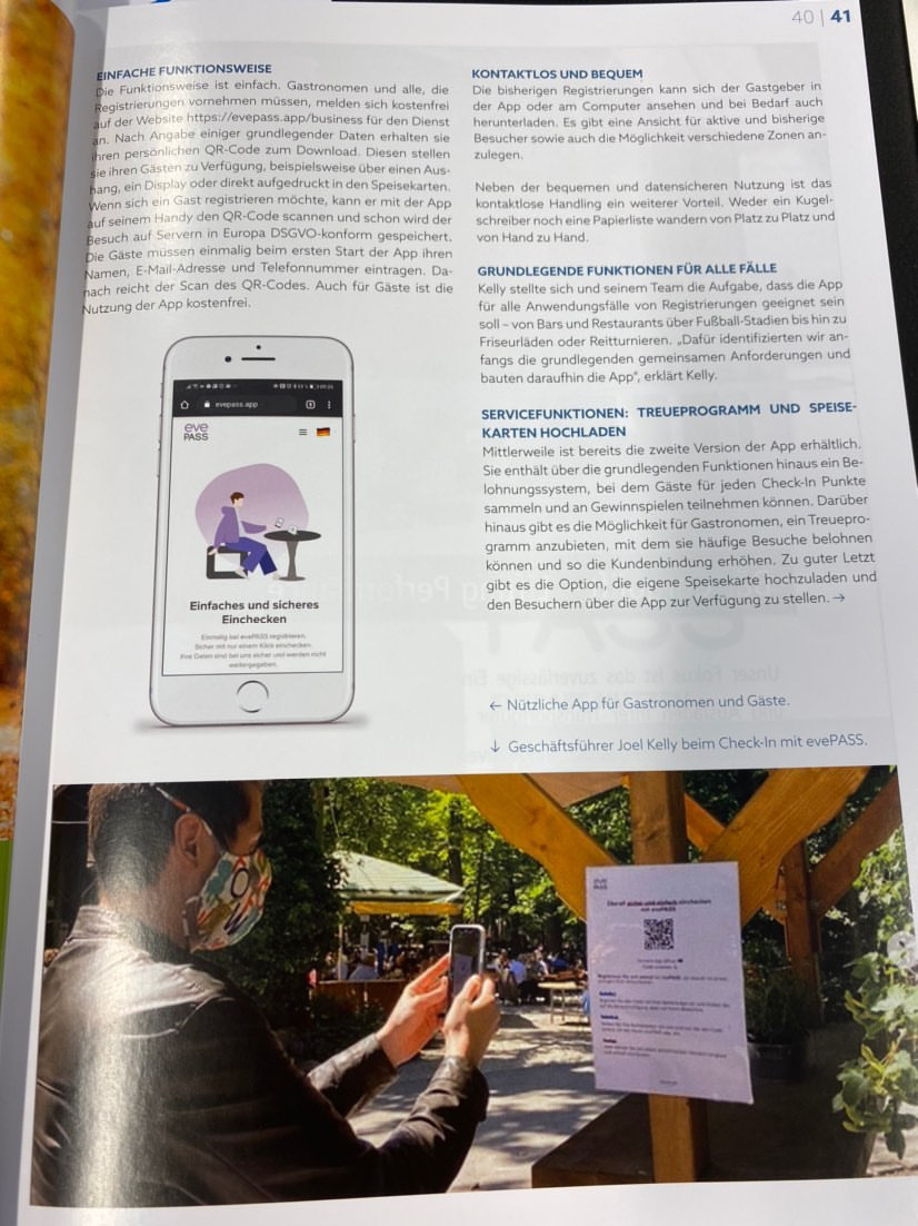 evePASSapp's tweet photo. Nice little spread in the new issue of ESSMAN's ESSpertise! Did we mention we were feeling the love today!? #gastronomie #testandtrace #contracttracing https://t.co/2chdC2dO4W