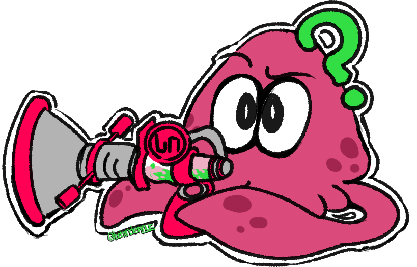 veigueart's tweet photo. #splatoon2 #splatoon #checkpoint1 #squidswguns I made a logo for my gf's splatoon team Squids with Guns? ! they're a squid with a gun! it's transparent so hopefully twitter doesn't break it @godatvideogames @EikaPrime @rubyriegan @AlmostOtakuSpl @StrangeQuarked @delphaine_spl https://t.co/yBD8IbdgWm